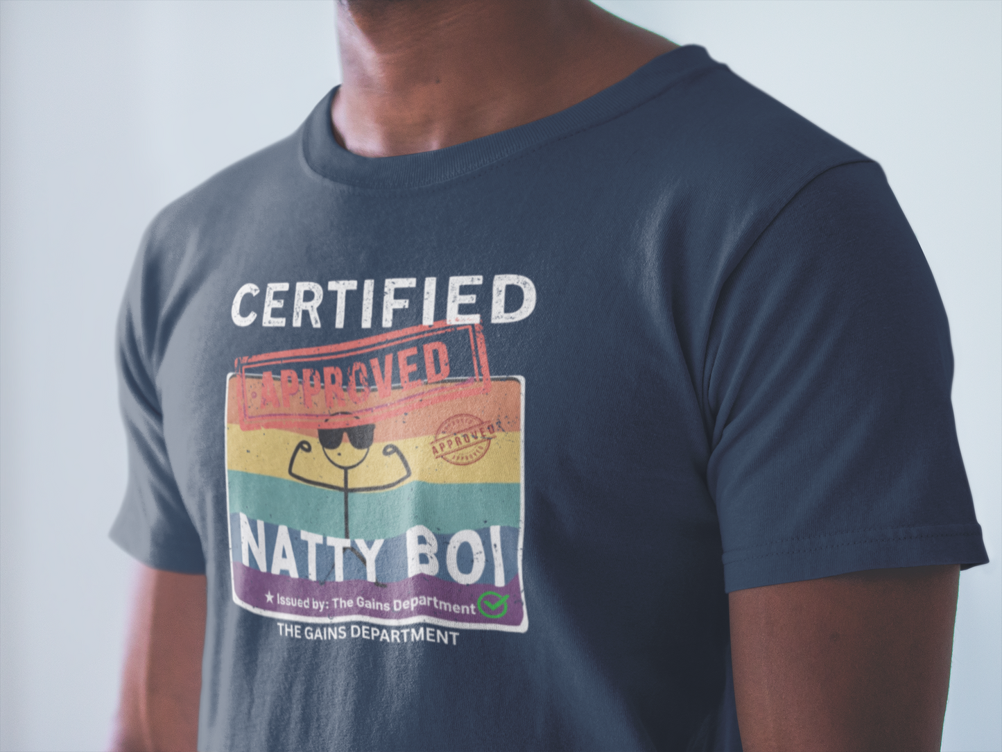 Certified Natty Boi White Font Unisex T-Shirt - Funny Vibe Tee for Fitness Lovers