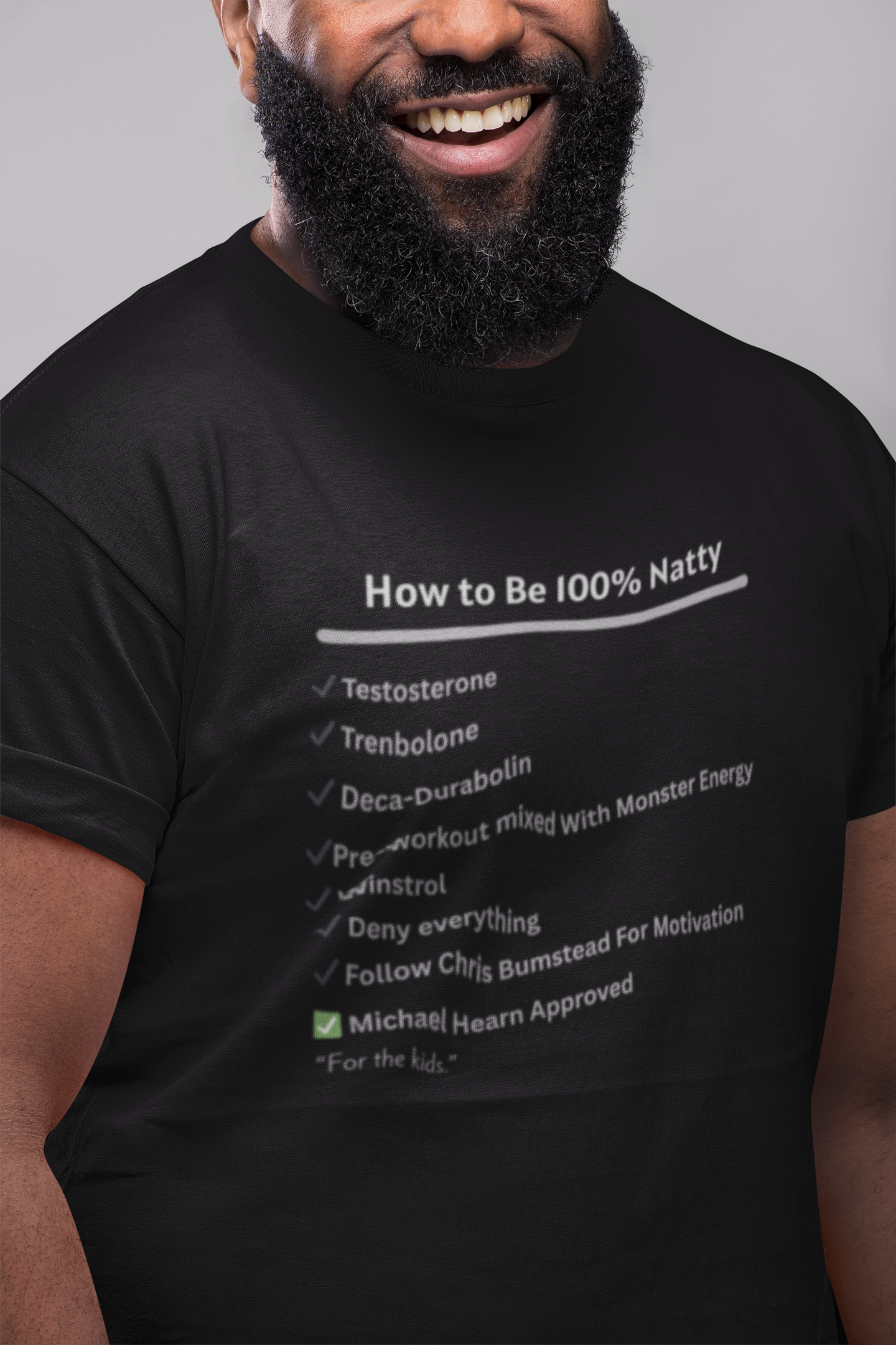 100% Natty T-Shirt | Funny Bodybuilding Tee, Sarcastic Gym Shirt, Unisex Fitness Gift