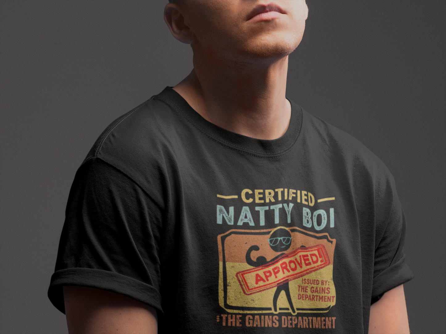 Certified Natty Boi Funny T-Shirt | Unisex Fitness & Gym Gift