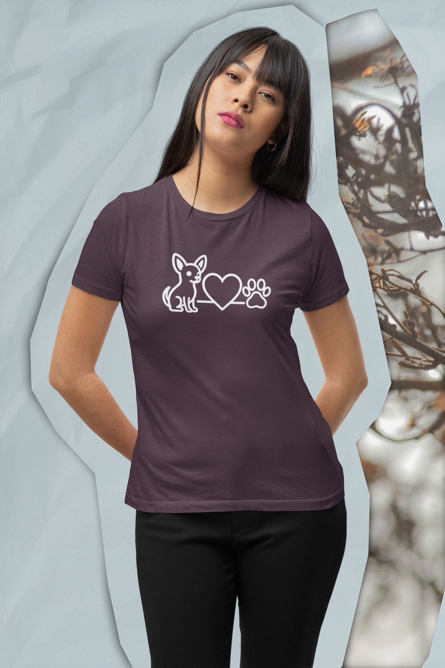 Cute Chihuahua T-Shirt, Unisex Pet Lover Tee, Dog Love Shirt, Animal Rescue Gift, Heart & Paw Design