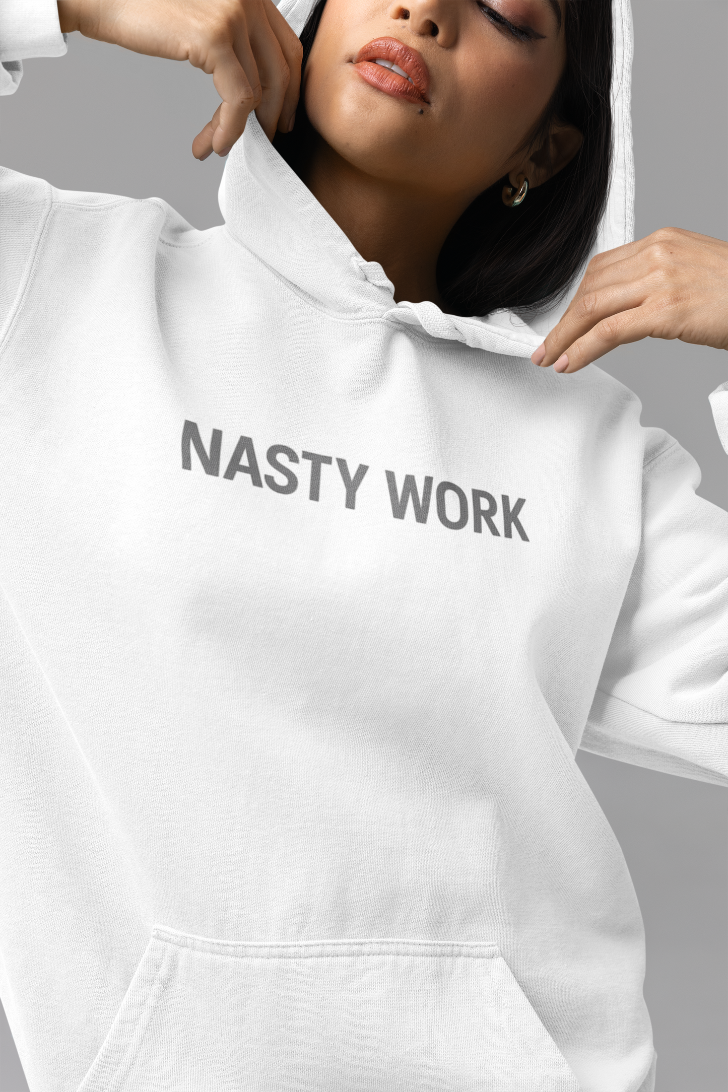 Nasty Work Embroidered Hoodie | Unisex Motivational Sweatshirt, Heavy Blend Gym Gift