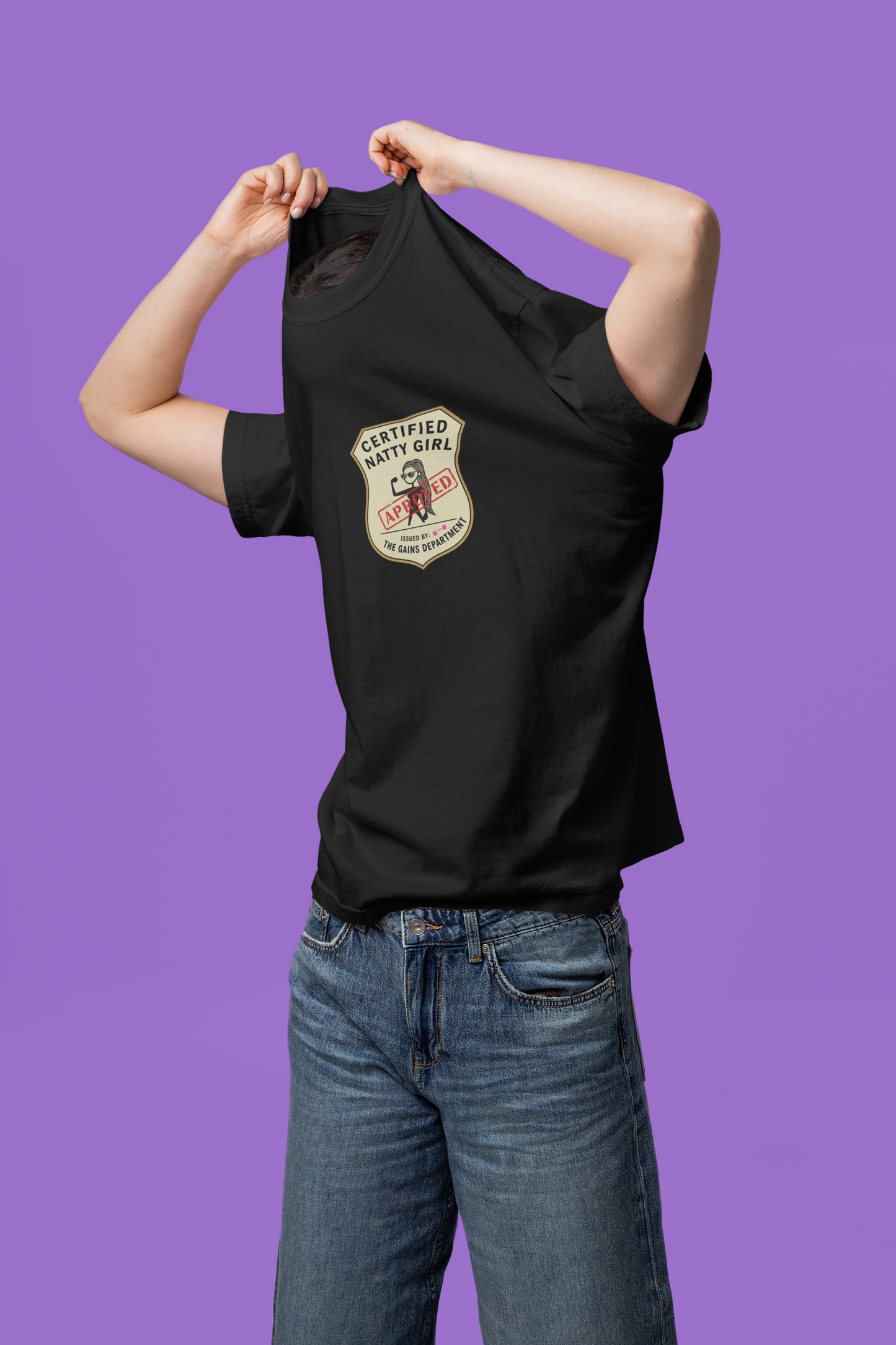 Certified Natty Girl Retro T-Shirt | Funny Unisex Fitness & Gym Gift