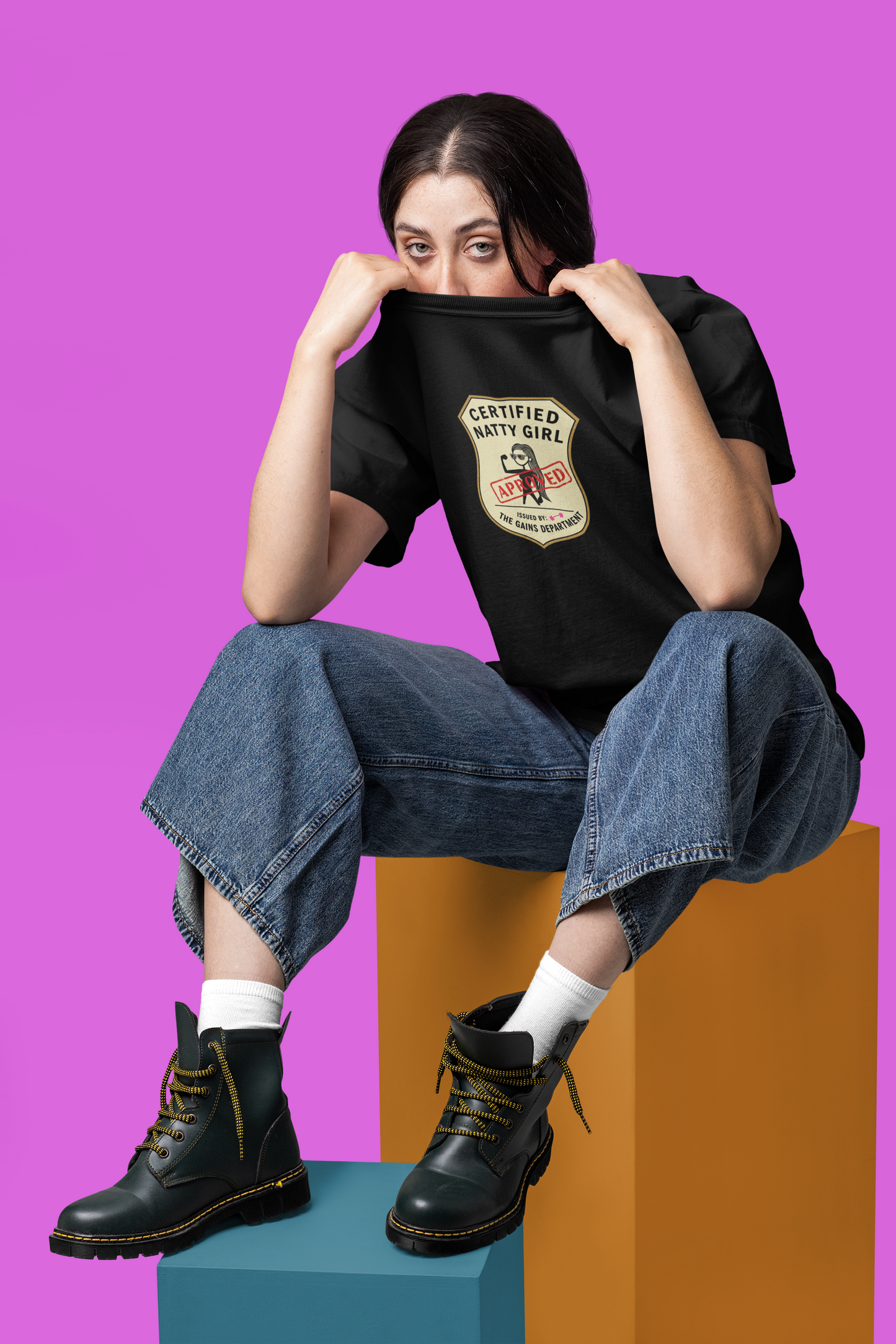 Certified Natty Girl Retro T-Shirt | Funny Unisex Fitness & Gym Gift