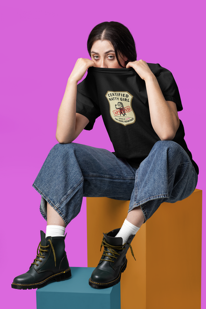 Certified Natty Girl Retro T-Shirt | Funny Unisex Fitness & Gym Gift