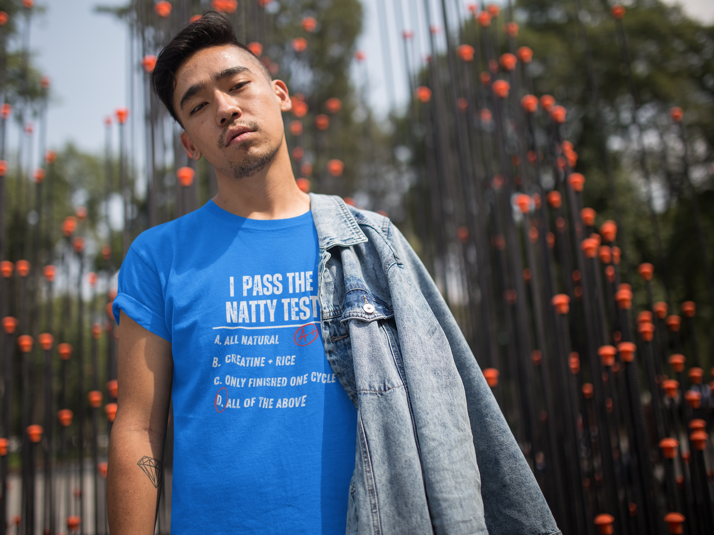 Funny Unisex Jersey Tee - Distress 'I Pass the Natty Test'