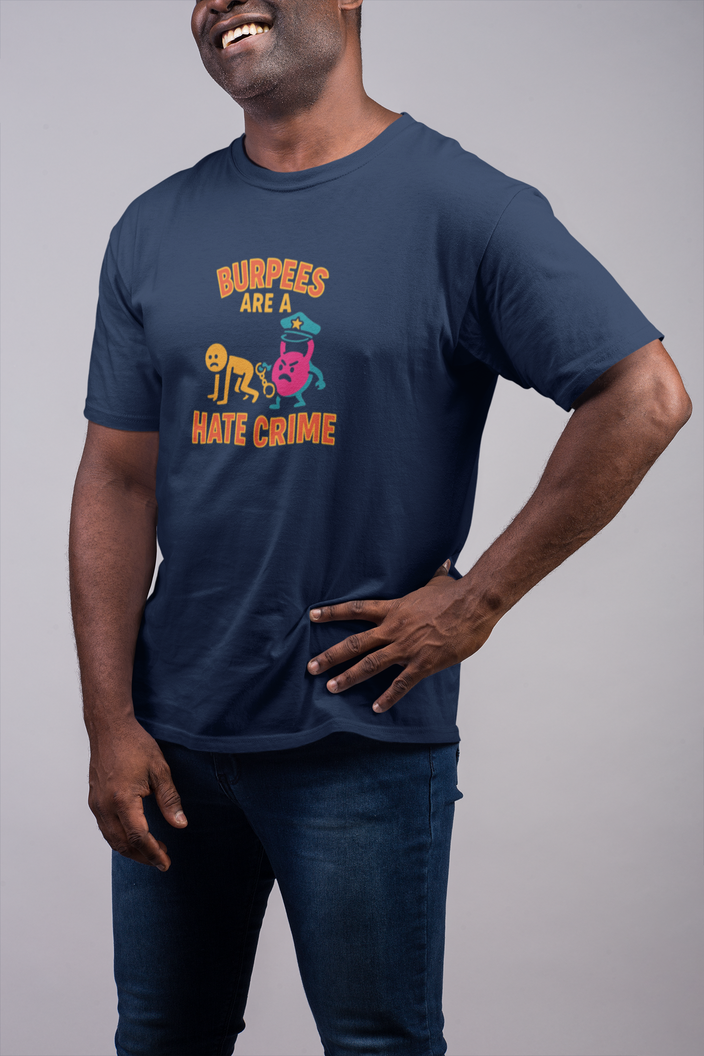 Quirky Fitness T-Shirt: "Burpees Are A Hate Crime" Funny Workout Shirt