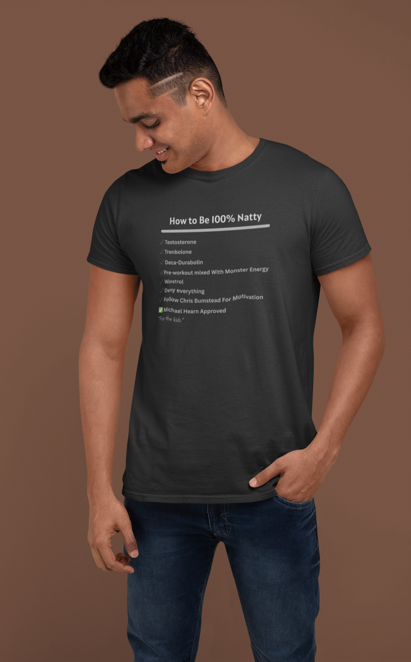 100% Natty T-Shirt | Funny Bodybuilding Tee, Sarcastic Gym Shirt, Unisex Fitness Gift