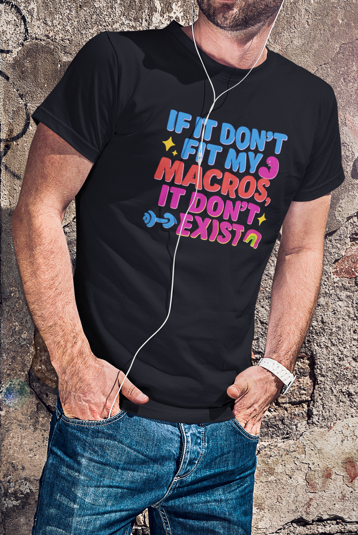 Funny Macro Fit Unisex Tee - Humor for Fitness Lovers
