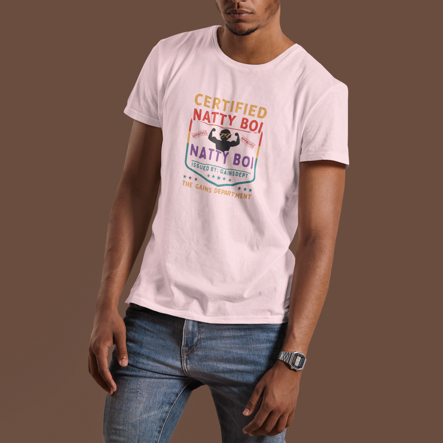 Certified Natty Boi Funny T-Shirt | Unisex Fitness & Gym Gift