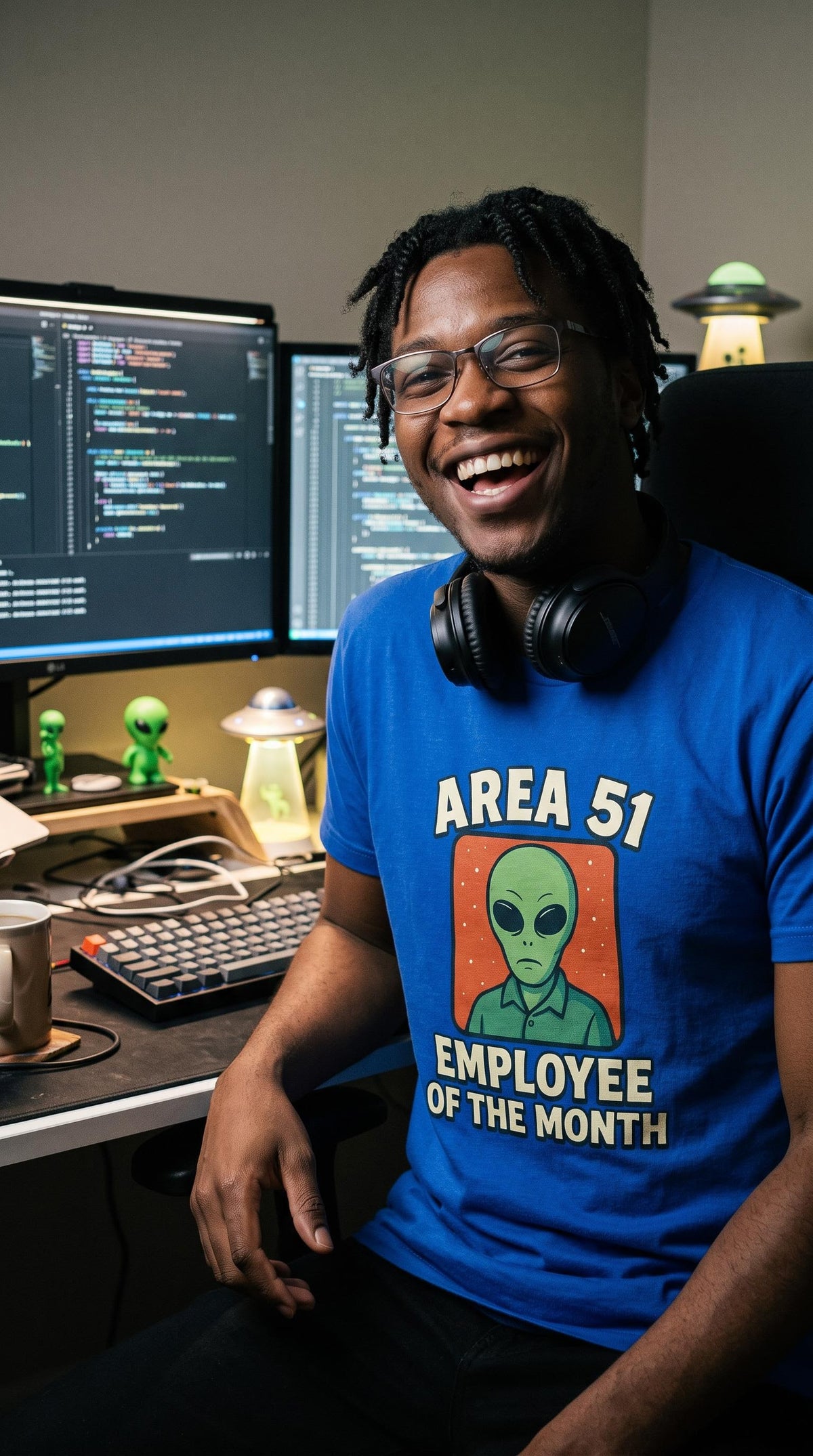 Area 51 Employee of the Month T-Shirt | Funny Alien Graphic Tee