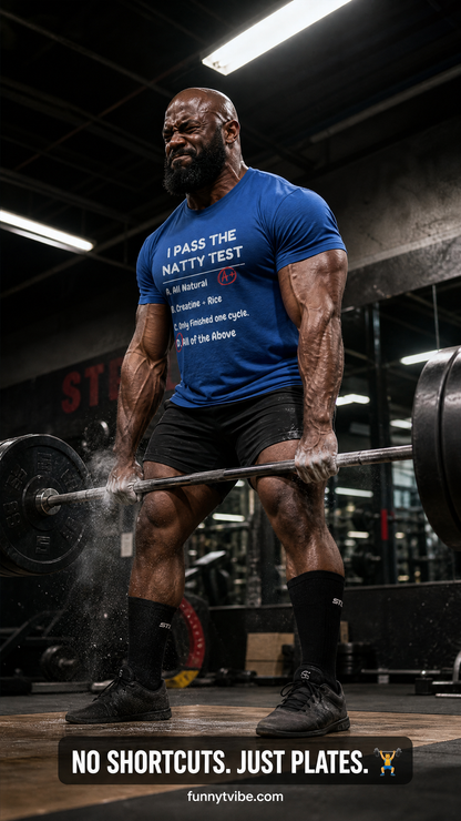 Funny "Natty Test" T-Shirt | Unisex Gym Motivation & Humor Tee
