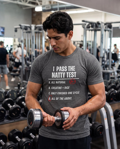Distressed "I Pass the Natty Test" Funny Unisex T-Shirt | Fitness & Gym Gift