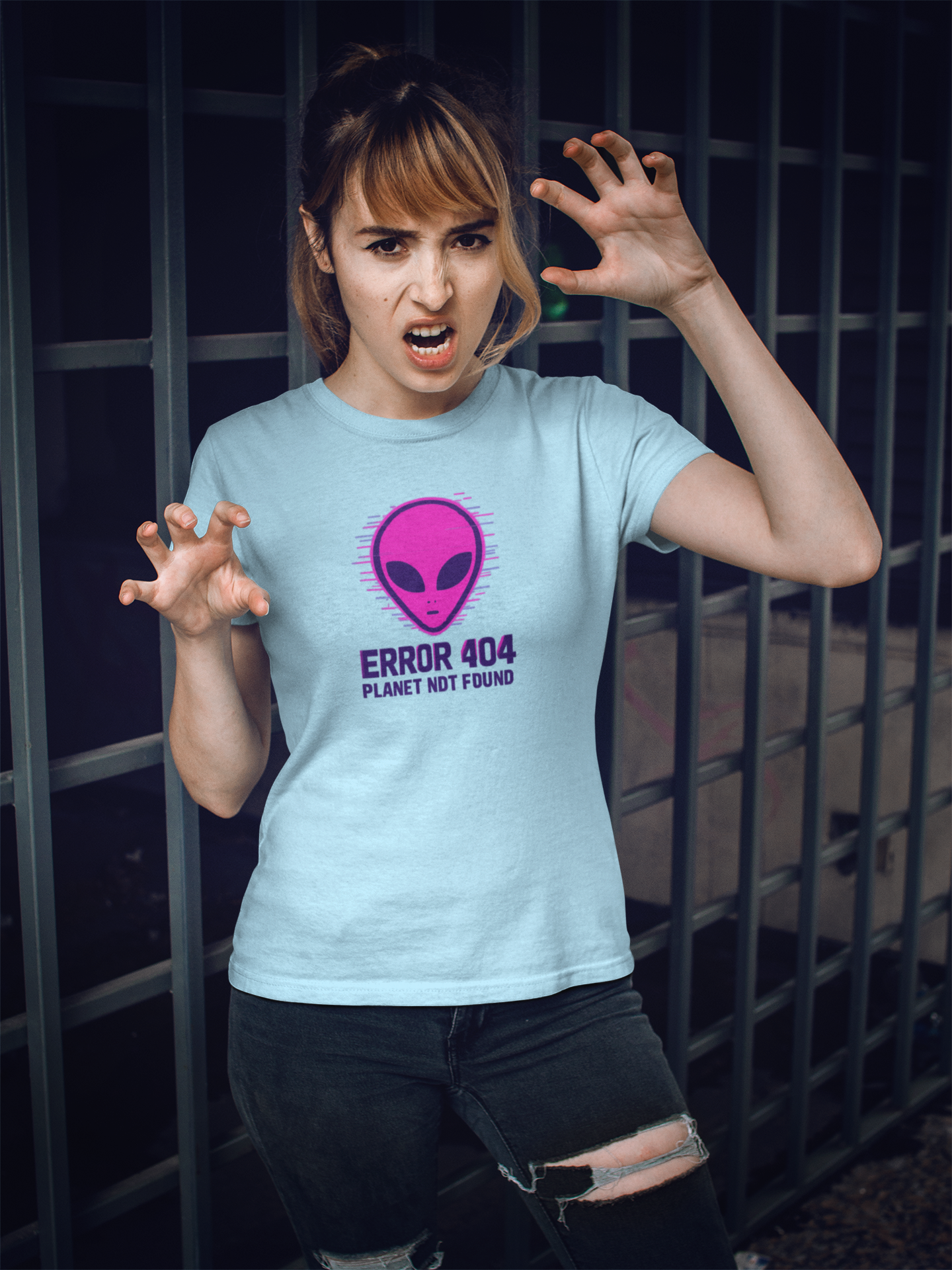 Alien Error 404 T-Shirt | Funny UFO Shirt | Retro Geek Tee | Unisex Sci-Fi Gift | Humorous Casual Apparel