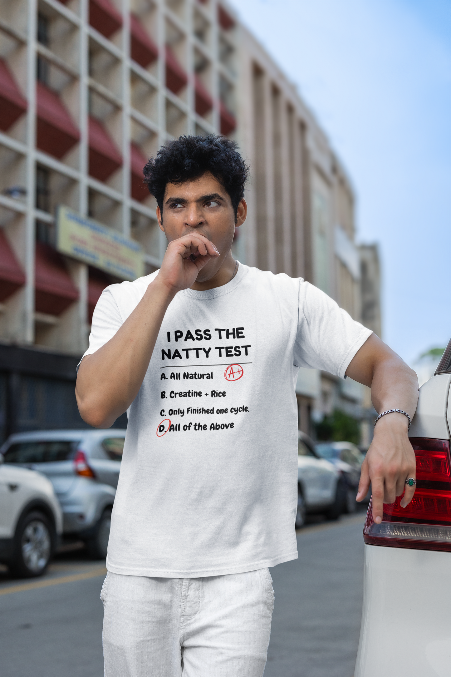 Funny Gym Humor Tee - "I Pass The Natty Test" Short Sleeve Unisex Shirt