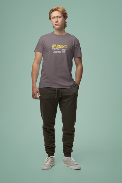 Warning Tee: Funny Graphic Unisex Heavy Cotton Statement Top