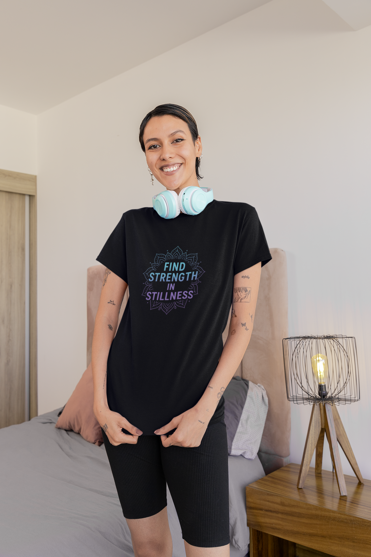 Find Strength in Stillness T-Shirt | Mindfulness Meditation Tee | Unisex Inspirational Apparel | Yoga Gift for Women & Men