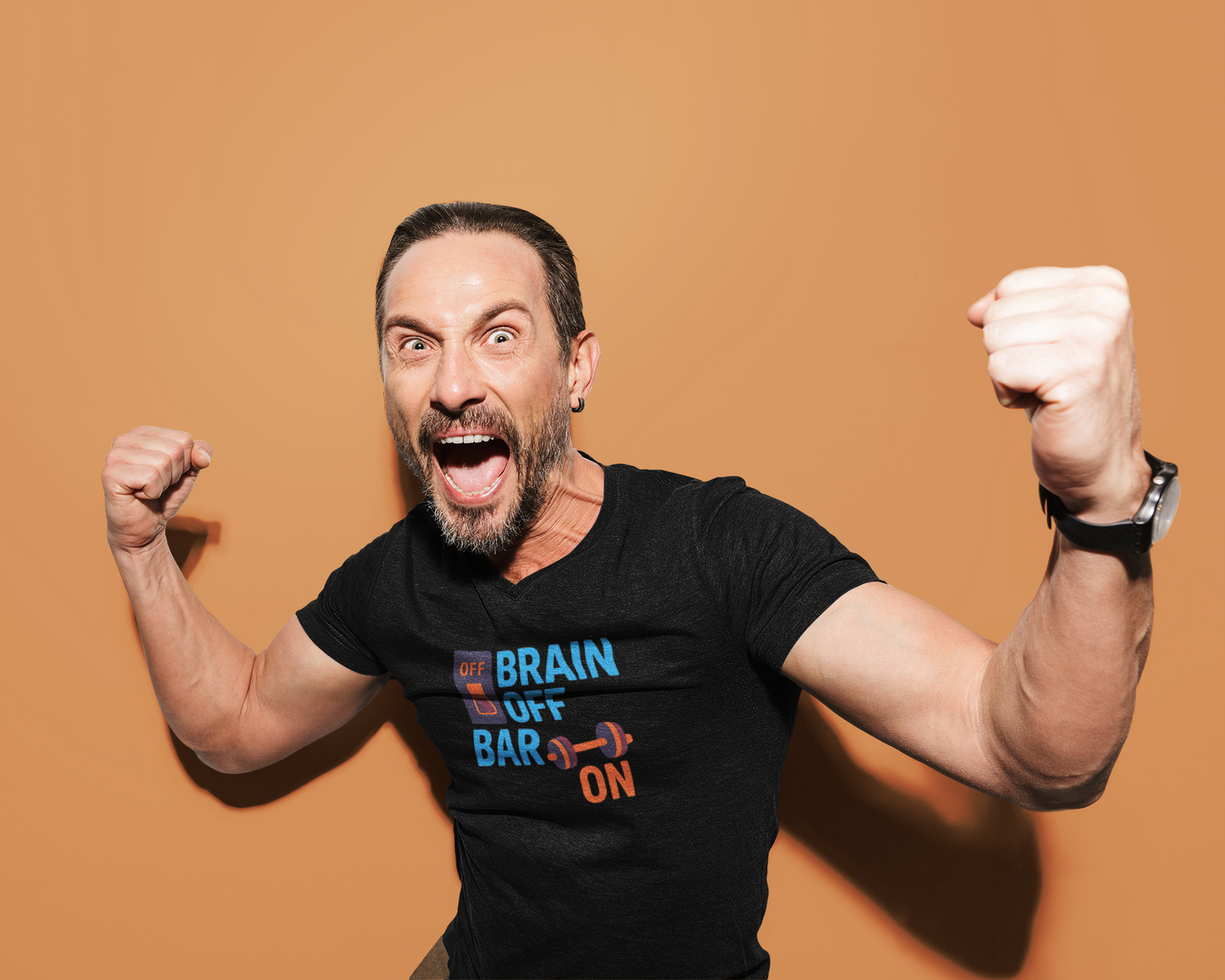 "Brain Off, Bar On" Moisture-Wicking Tee | Funny Gym Shirt & Fitness Gift