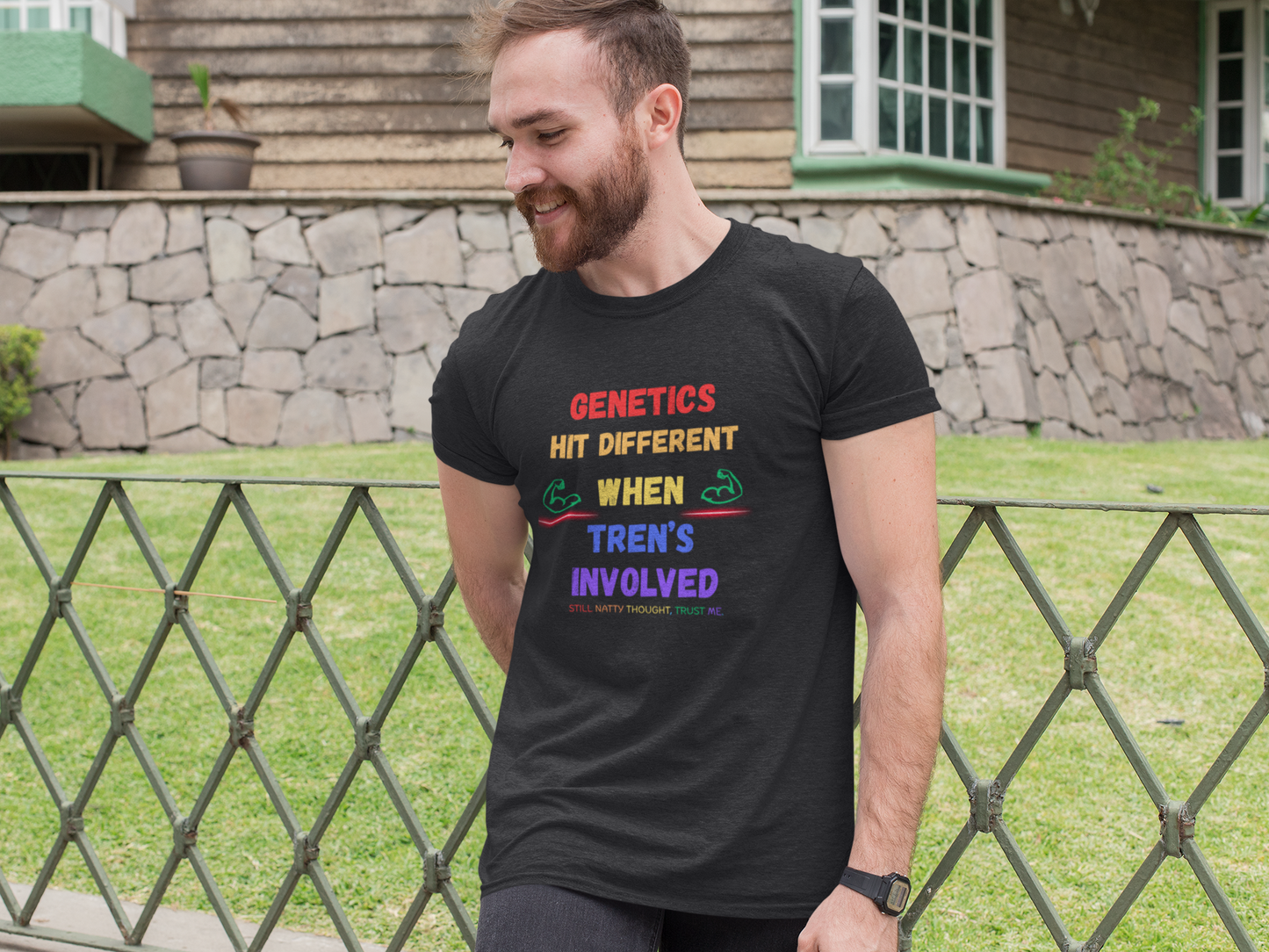 Pride Funny Gym T-Shirt | "Genetics Hit Different When Tren's Involved" Tee