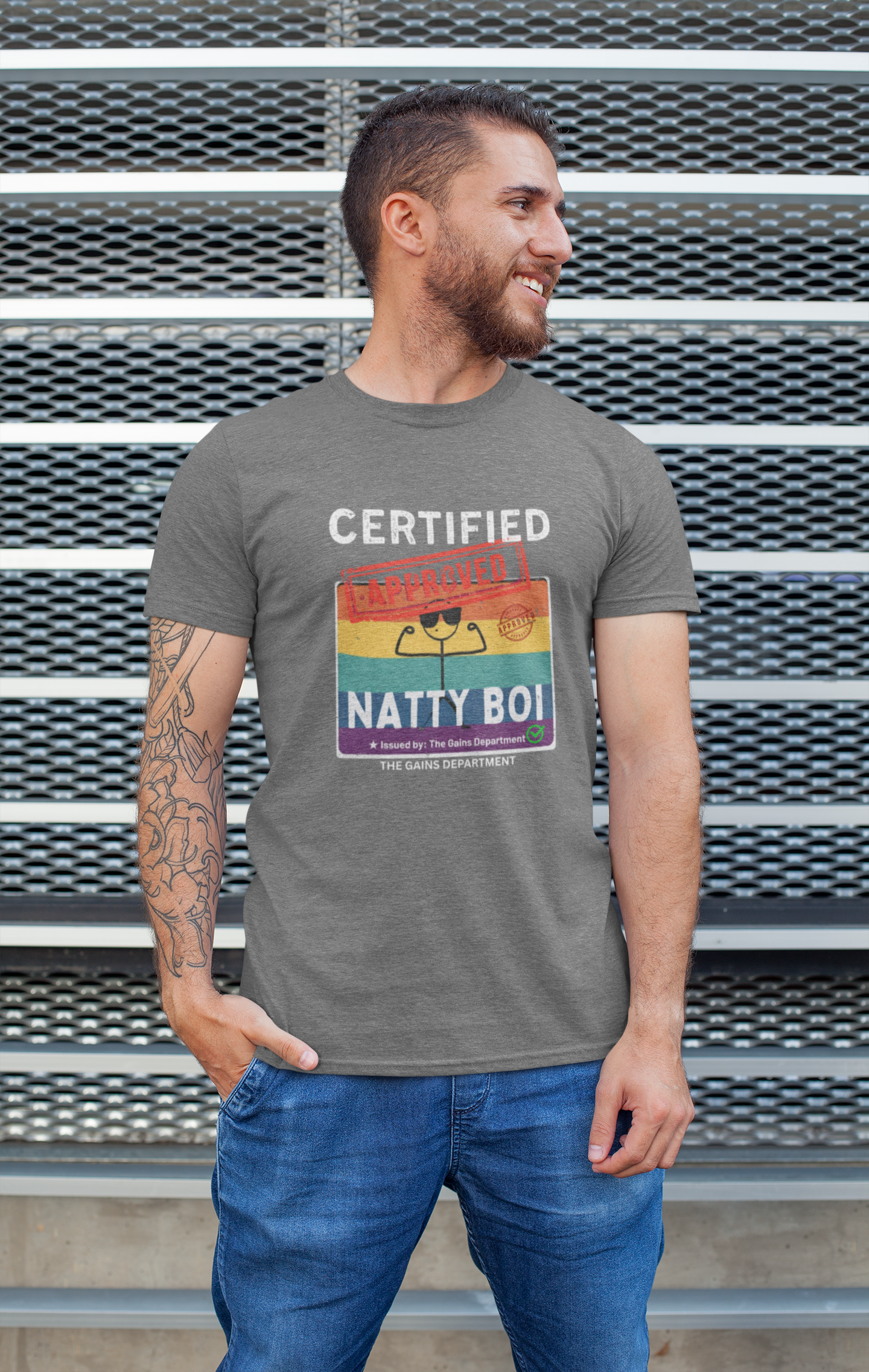 Certified Natty Boi White Font Unisex T-Shirt - Funny Vibe Tee for Fitness Lovers