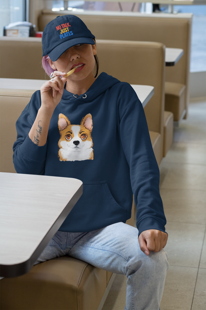 Corgi Hoodie, Corgi Face Pullover Cute Pembroke Welsh Corgi Hoodie for Dog Lovers
