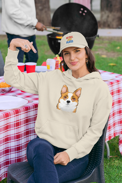Corgi Hoodie, Corgi Face Pullover Cute Pembroke Welsh Corgi Hoodie for Dog Lovers
