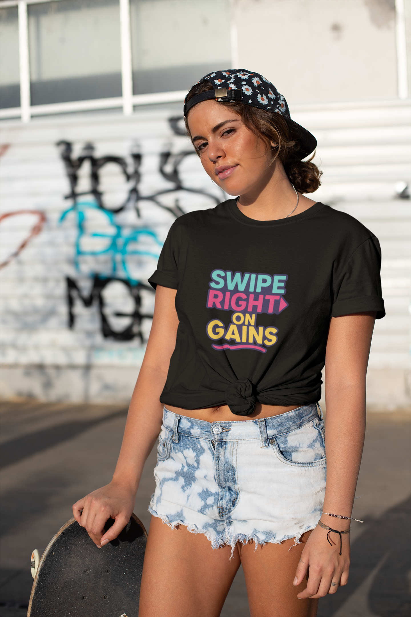 Swipe Right on Gains T-Shirt | Funny Gym Apparel, Unisex Workout Gift, Motivational Fitness Tee