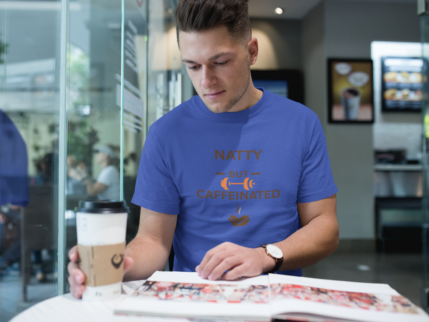 Natty But Caffeinated T-Shirt | Unisex Fitness & Coffee Lover's Tee