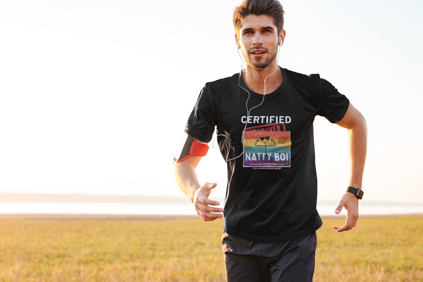 Certified Natty Boi White Font T-Shirt | Funny Fitness & Gym Gift