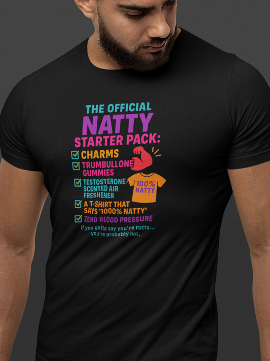 Official Natty Starter Pack Unisex Tee - 100% Natty Design for Fitness Enthusiasts