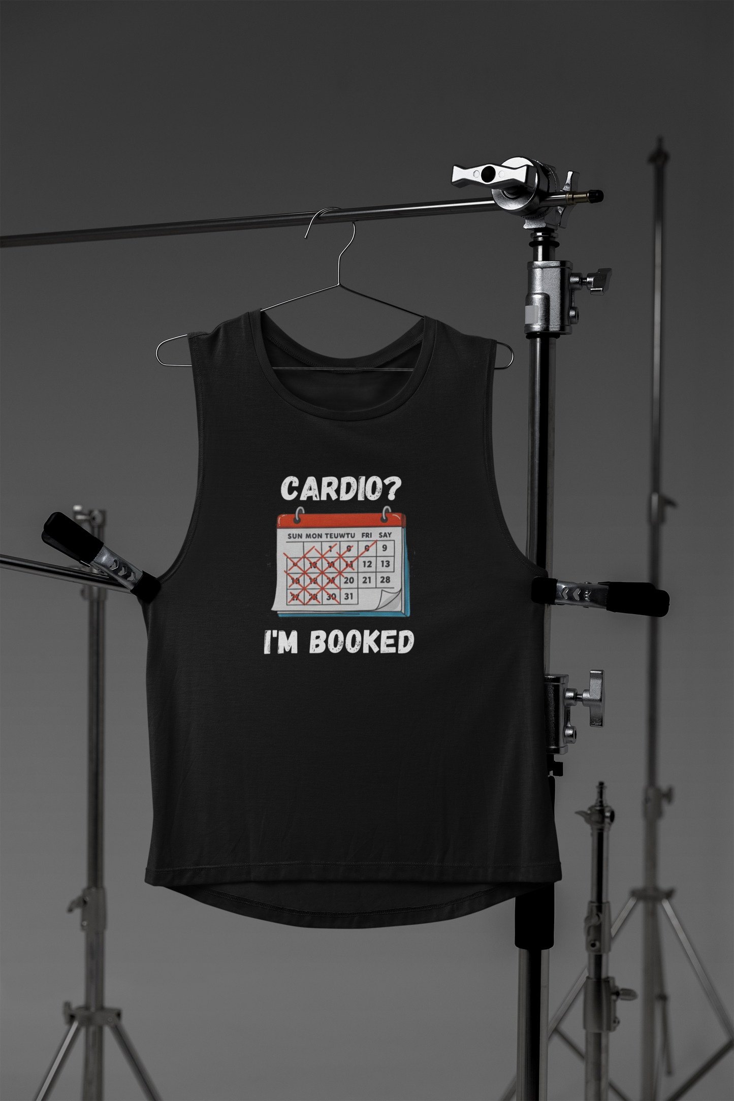 Funny Cardio Tank Top | "Cardio? I'm Booked" Unisex Workout Tee