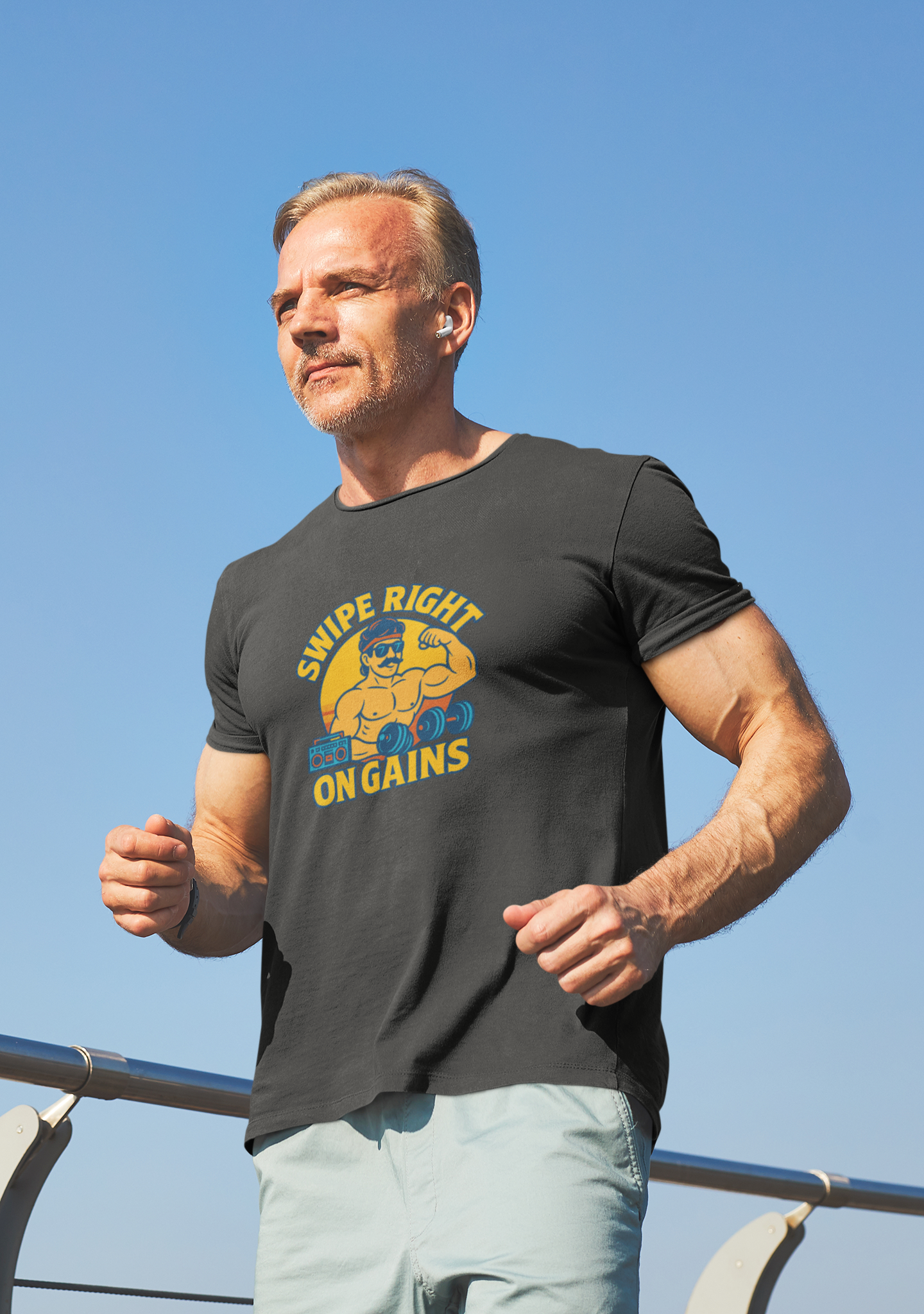 Swipe Right on Gains Gym Shirt | Funny Workout Tee & Fitness Humor Gift