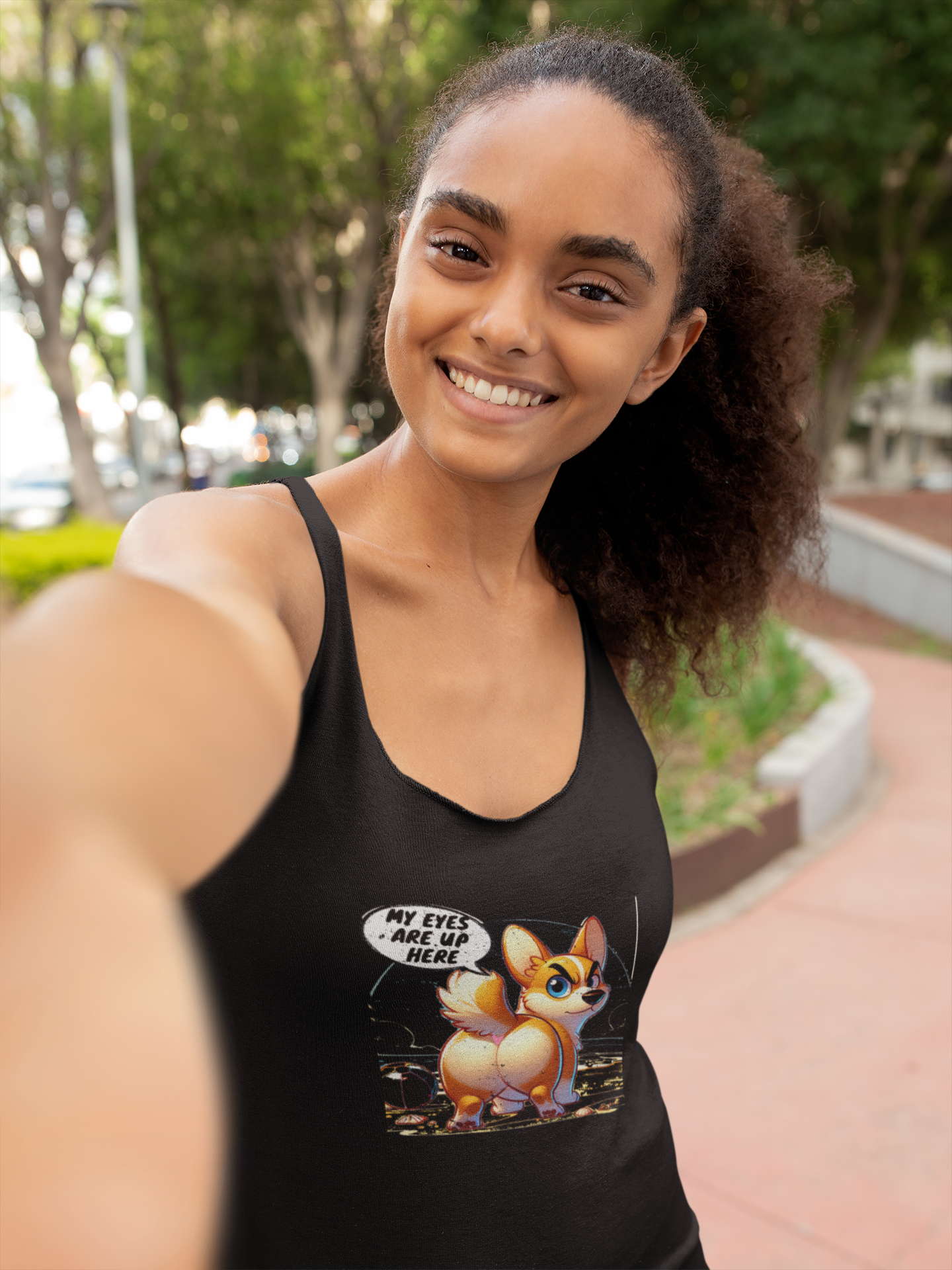 Corgi Humor Racerback Tank Top | Women's Funny Pet Lover Gift