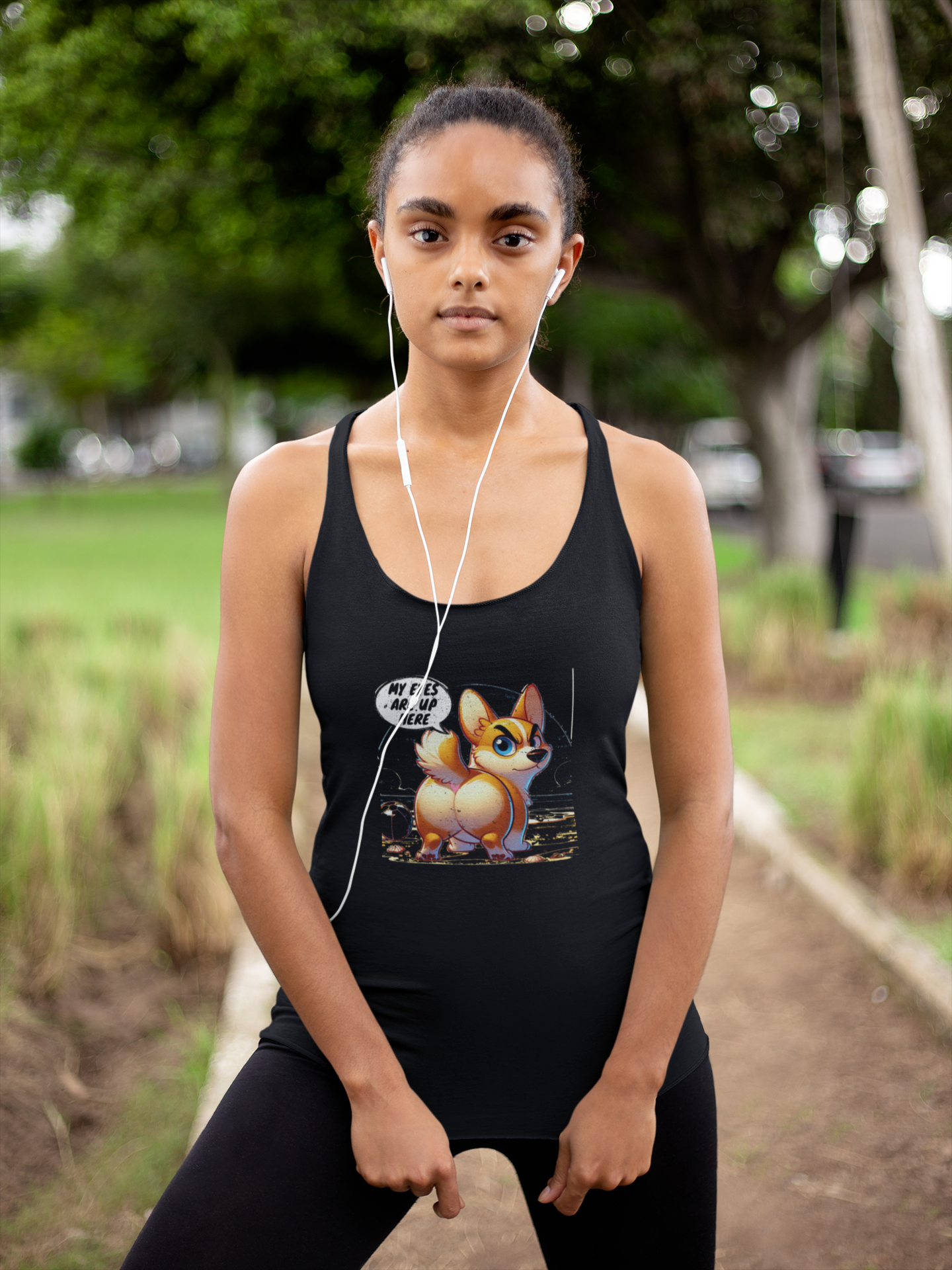 Corgi Humor Racerback Tank Top | Women's Funny Pet Lover Gift