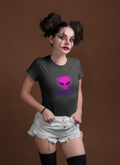 Alien Error 404 T-Shirt | Funny UFO Shirt | Retro Geek Tee | Unisex Sci-Fi Gift | Humorous Casual Apparel