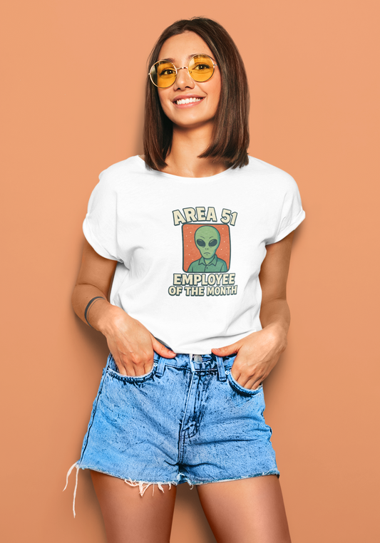 Area 51 Employee of the Month T-Shirt | Funny Alien Graphic Tee