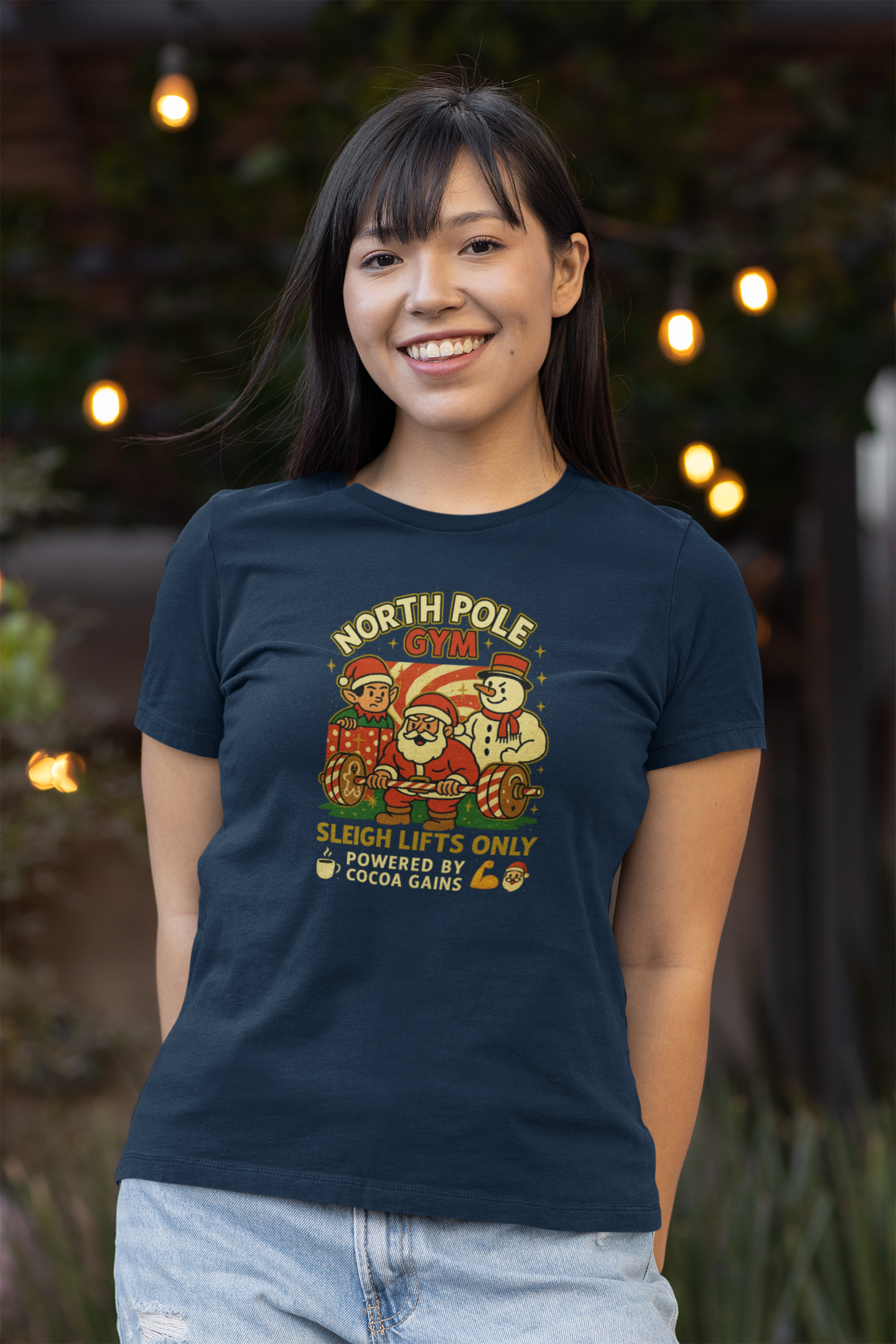 North Pole Gym Funny Christmas T-Shirt | Unisex Heavy Cotton Holiday Workout Tee | Gift for Fitness Lover