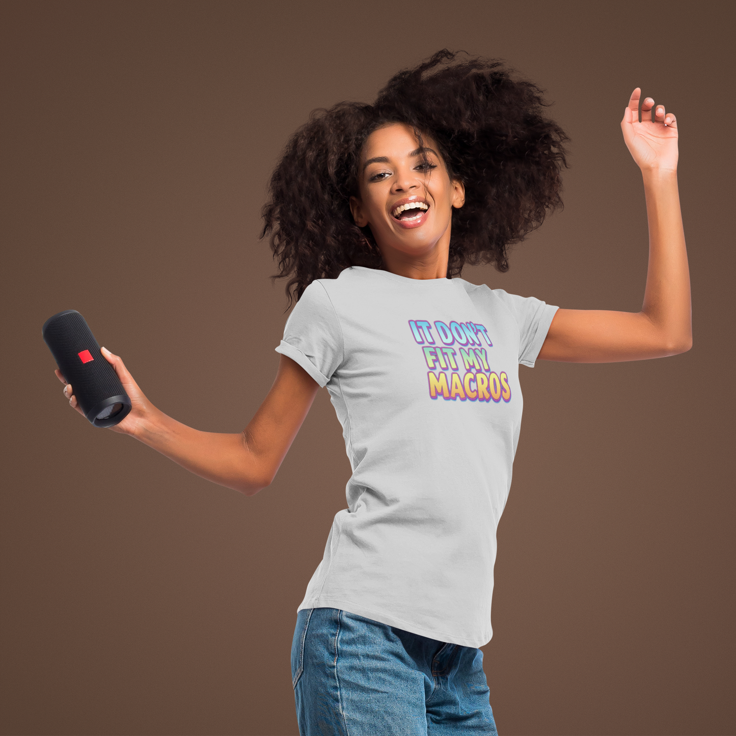 It Don't Fit My Macros T-Shirt | Funny Macro-Counting Gym Tee
