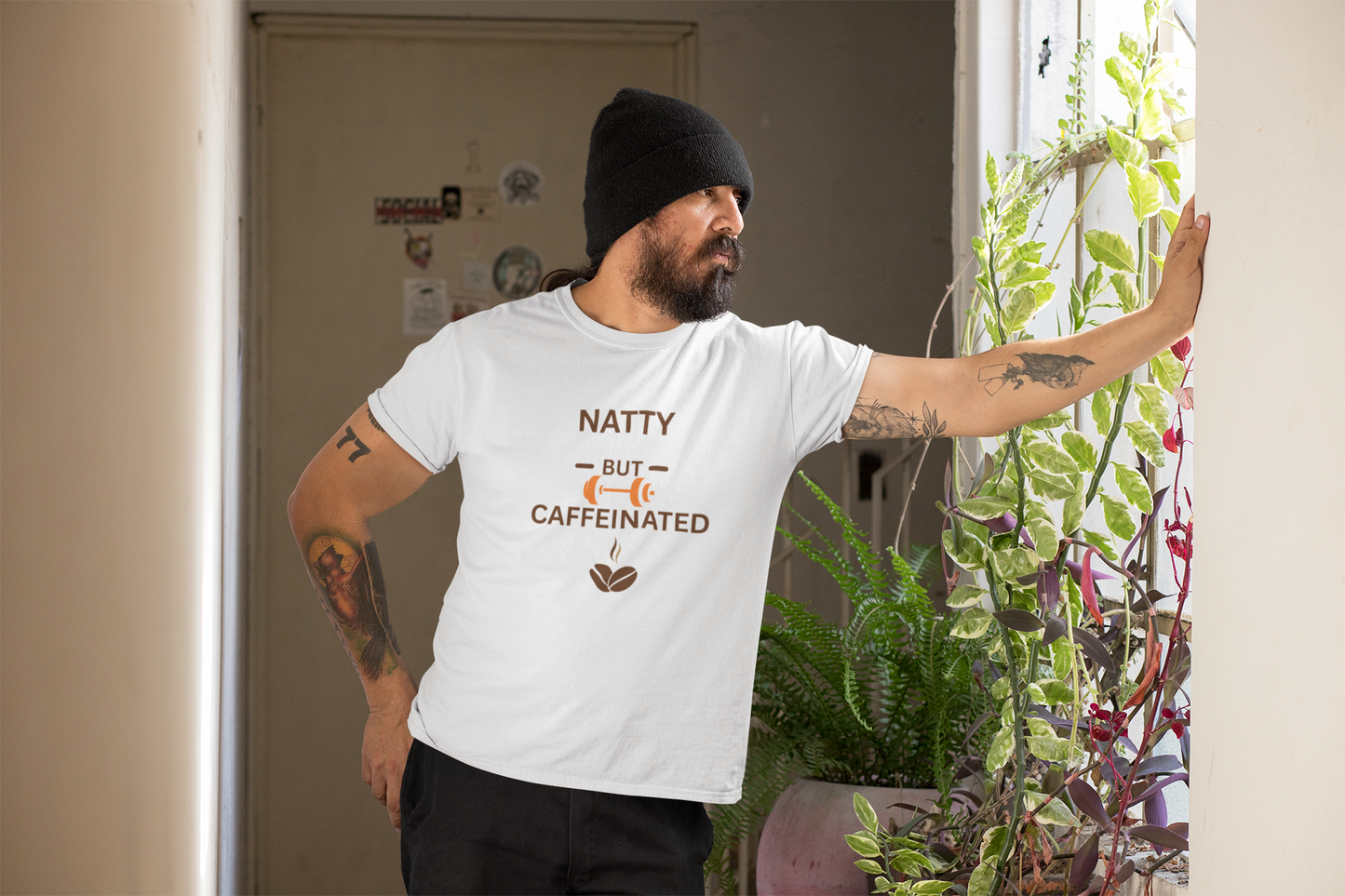 Natty But Caffeinated T-Shirt | Unisex Fitness & Coffee Lover's Tee