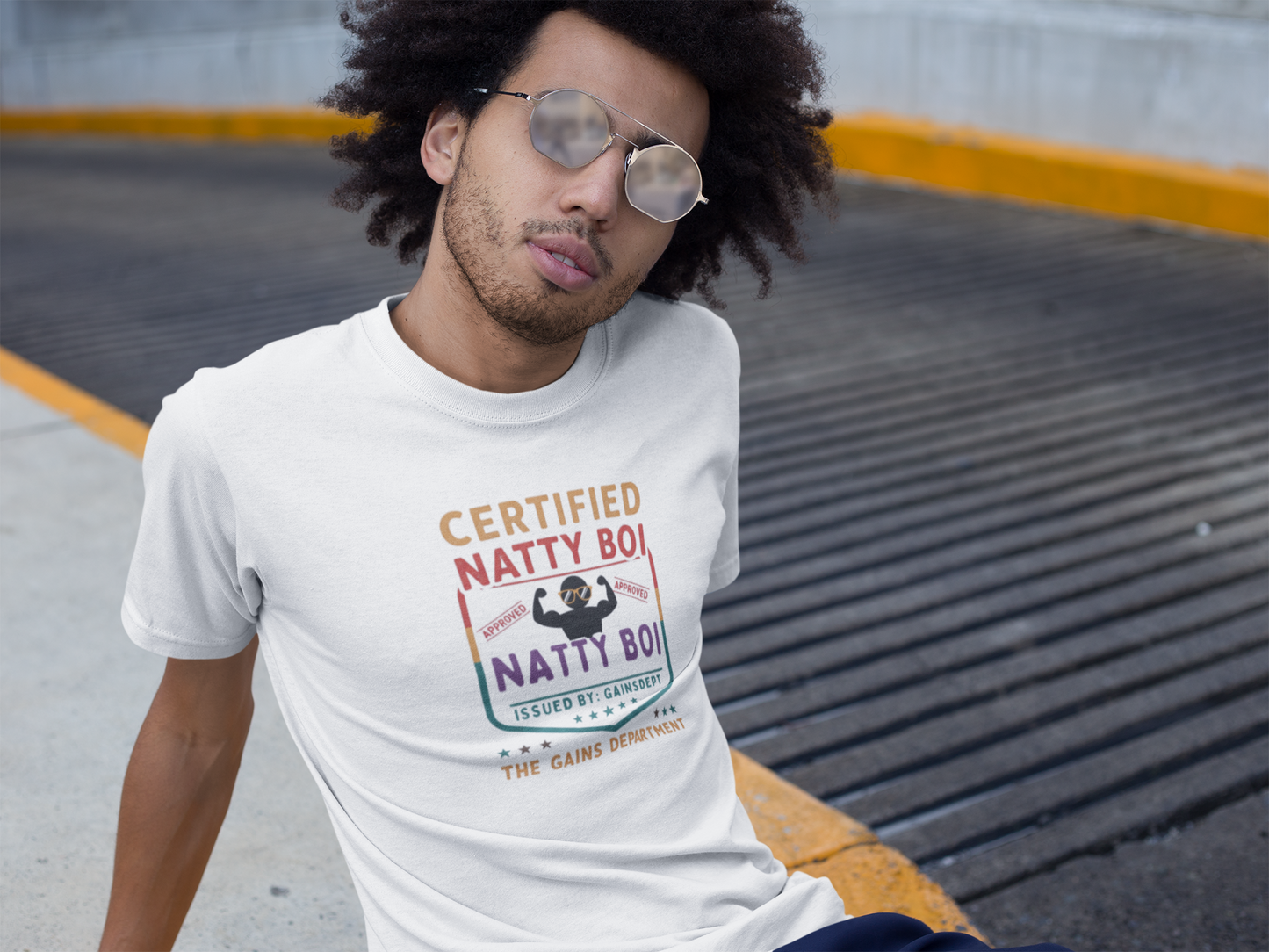 Certified Natty Boi Funny T-Shirt | Unisex Fitness & Gym Gift