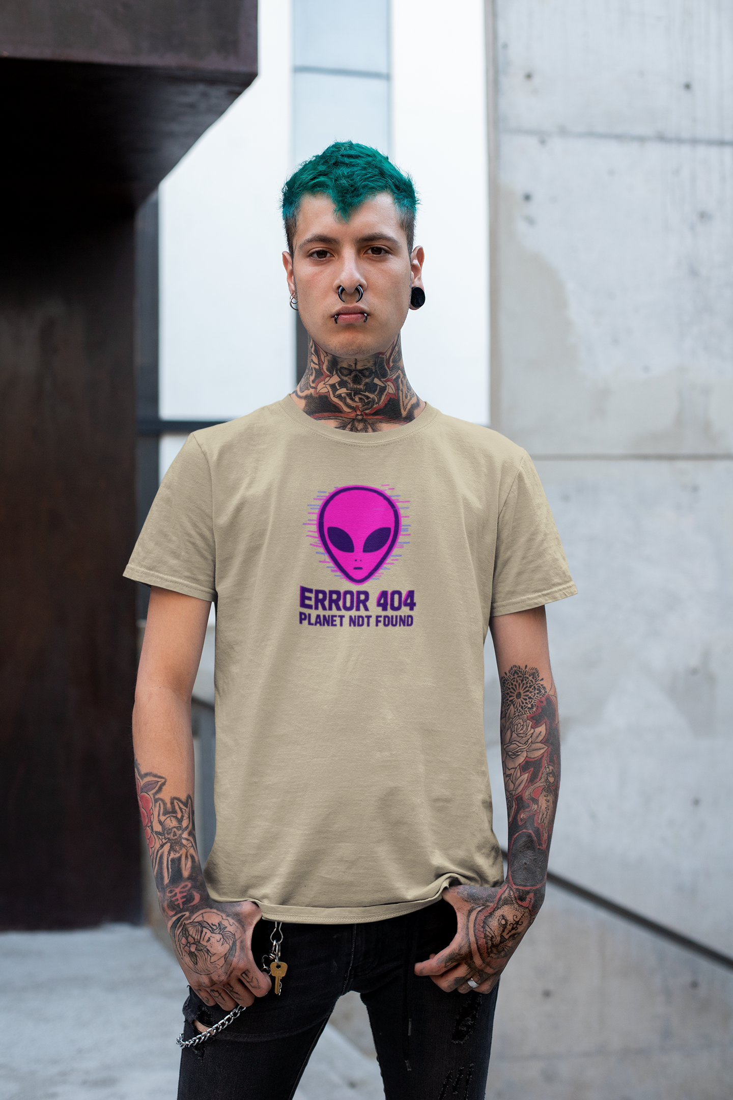 Alien Error 404 T-Shirt | Funny UFO Shirt | Retro Geek Tee | Unisex Sci-Fi Gift | Humorous Casual Apparel