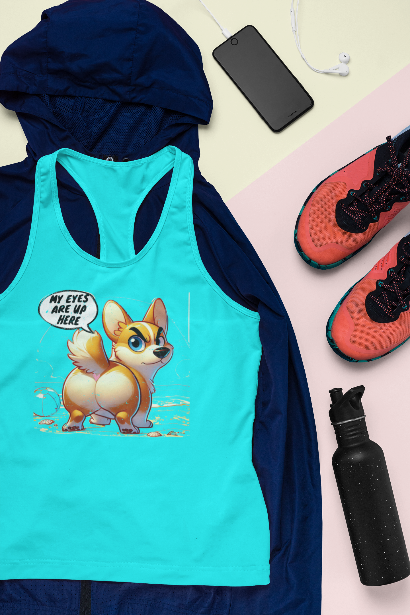Corgi Humor Racerback Tank Top | Women's Funny Pet Lover Gift