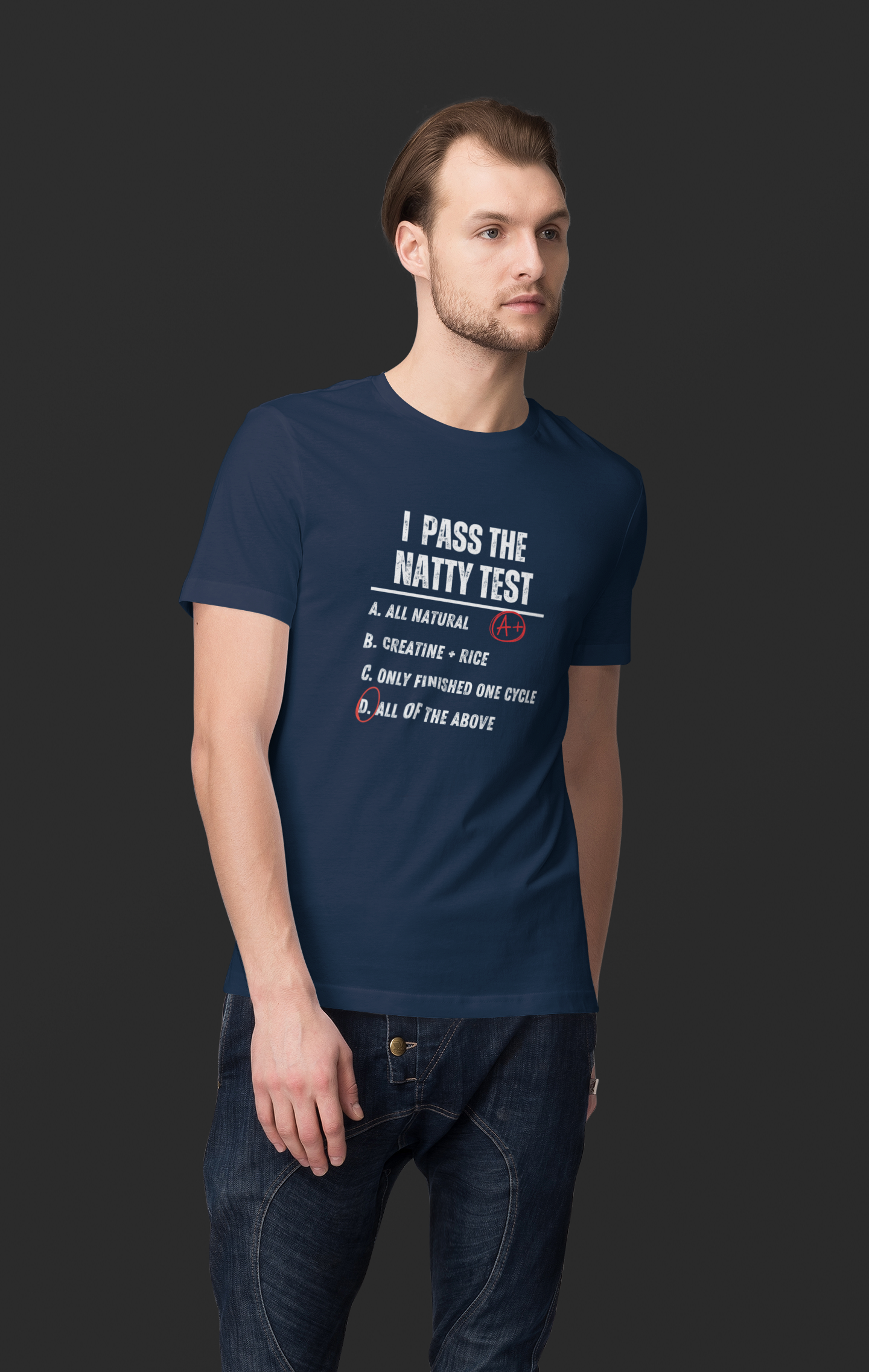 Distressed "I Pass the Natty Test" Funny Unisex T-Shirt | Fitness & Gym Gift