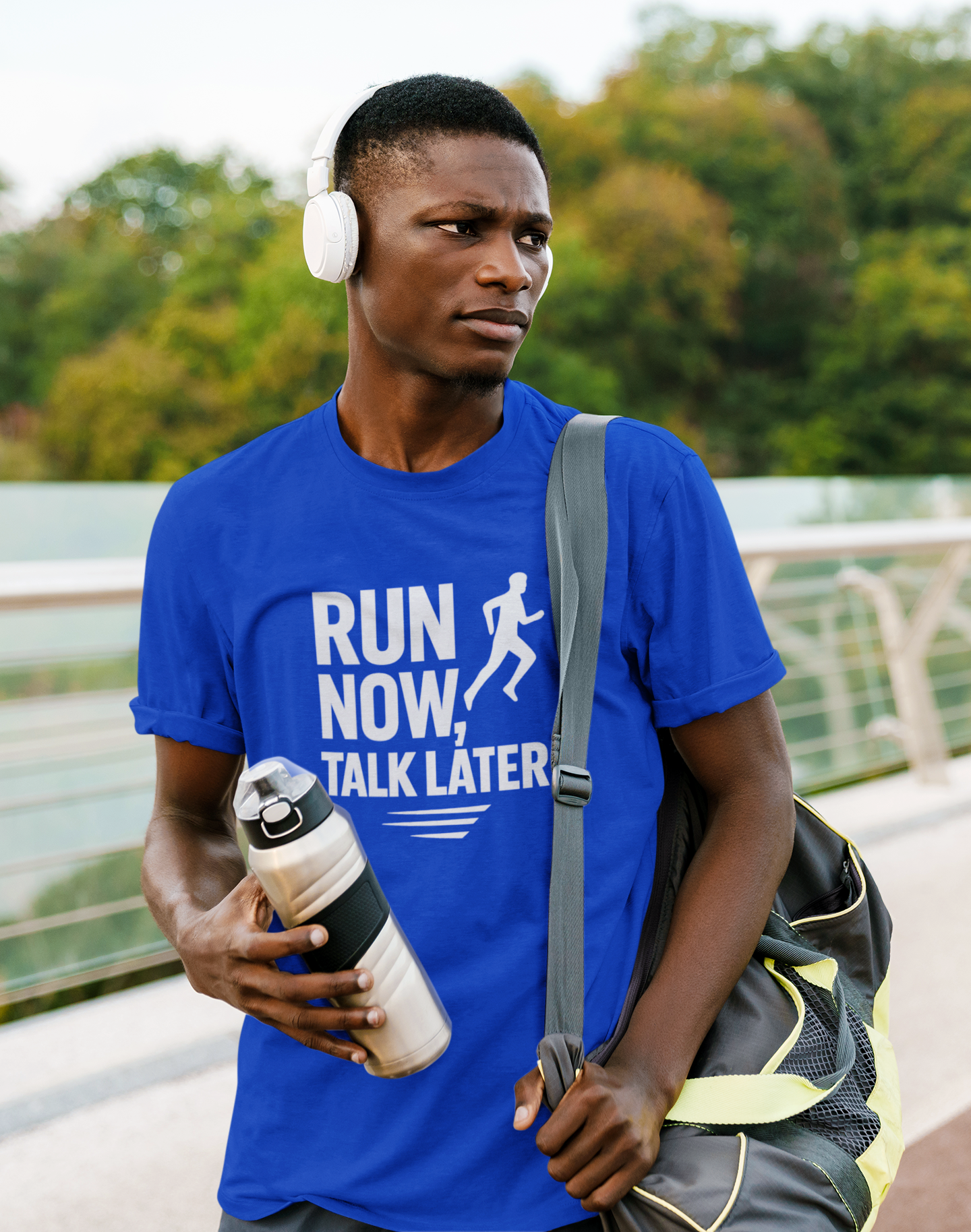 Run Now Talk Later Moisture Wicking Tee | Unisex Running Shirt, Funny Workout Gift