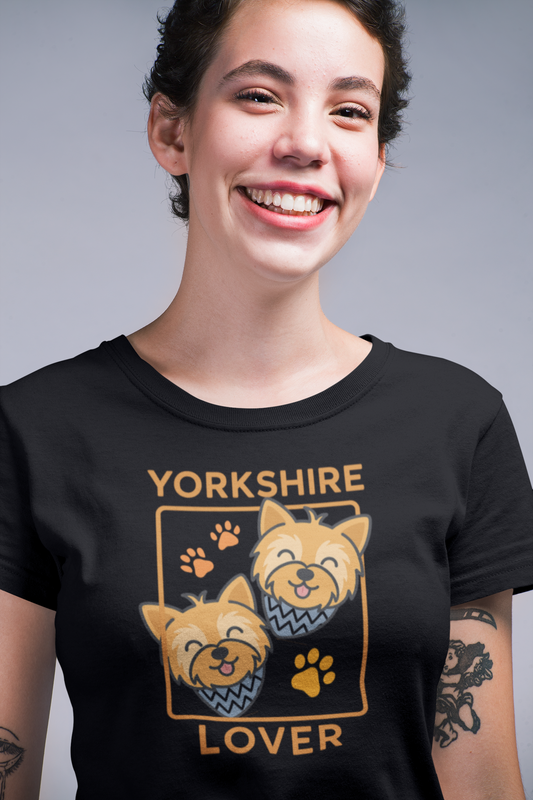 Double Yorkshire Lover T-Shirt | Cute Dog Mom/Dad Gift & Pet Apparel