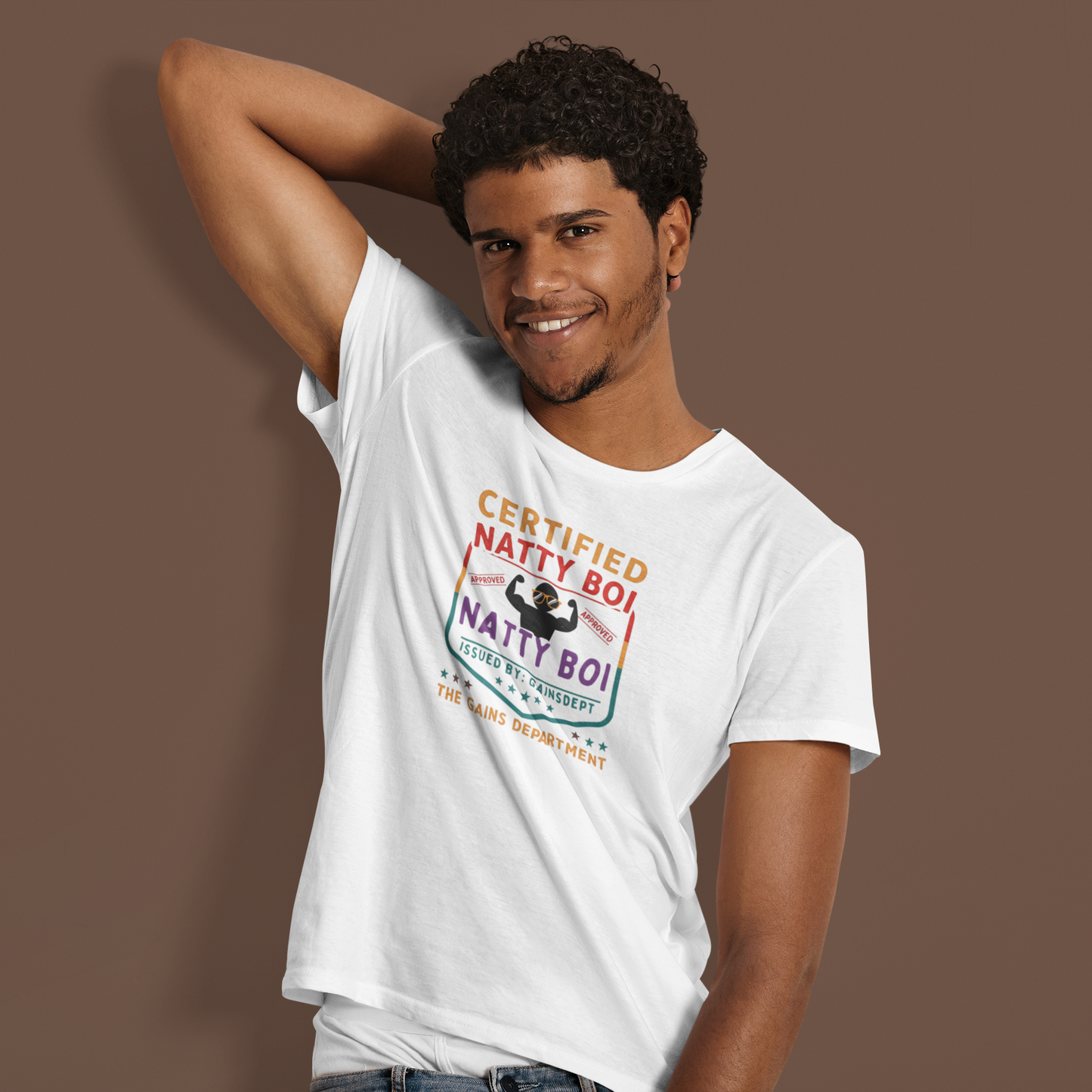 Certified Natty Boi Funny T-Shirt | Unisex Fitness & Gym Gift