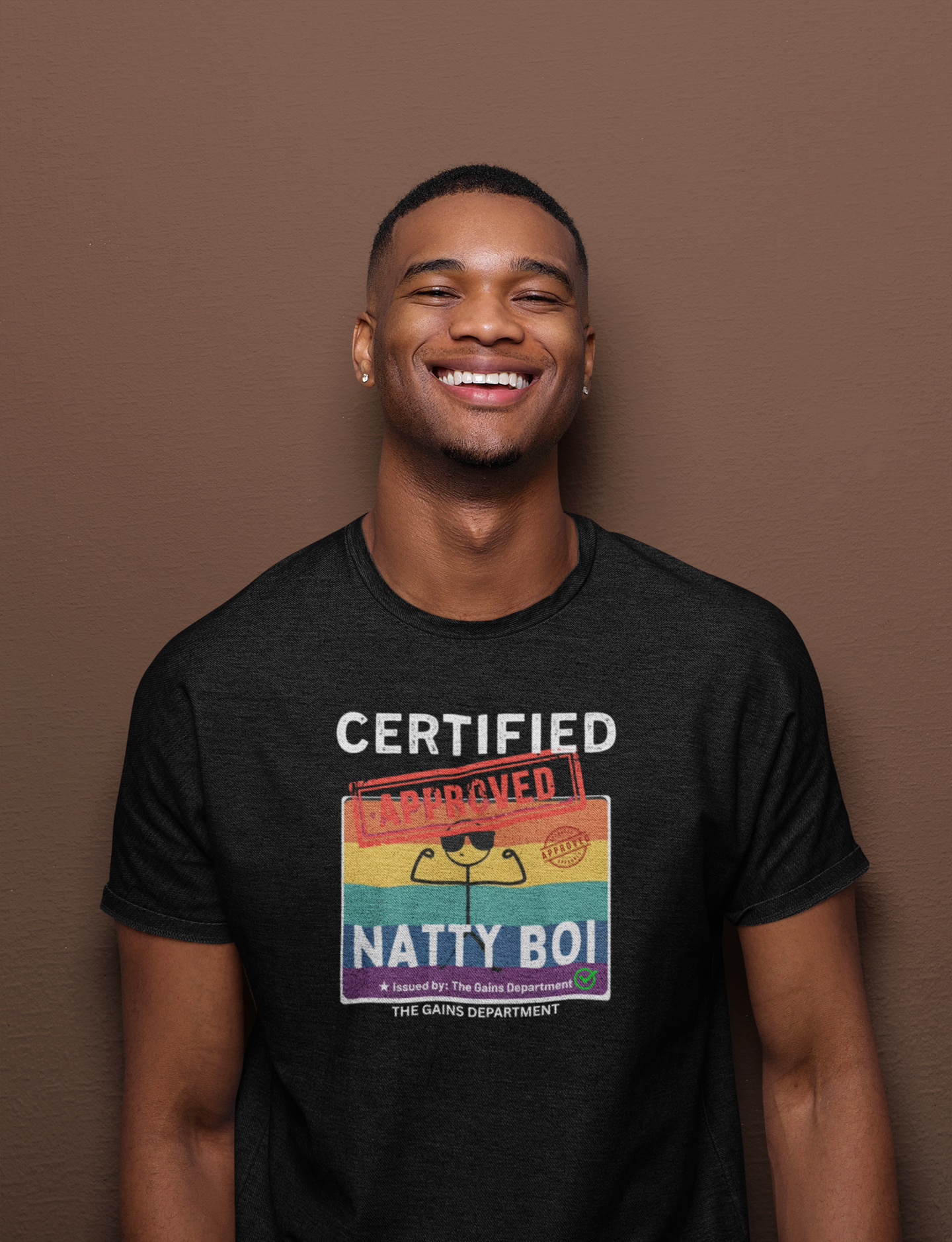 Distress Funny Certified Natty Boi Unisex Jersey Tee - Trendy & Fun T-Shirt for Gym Enthusiasts