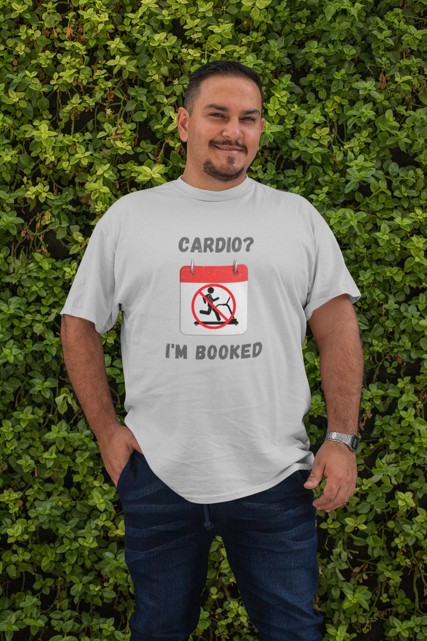 Funny Workout T-Shirt Cardio? I'm Booked Unisex Gym Humor Tee