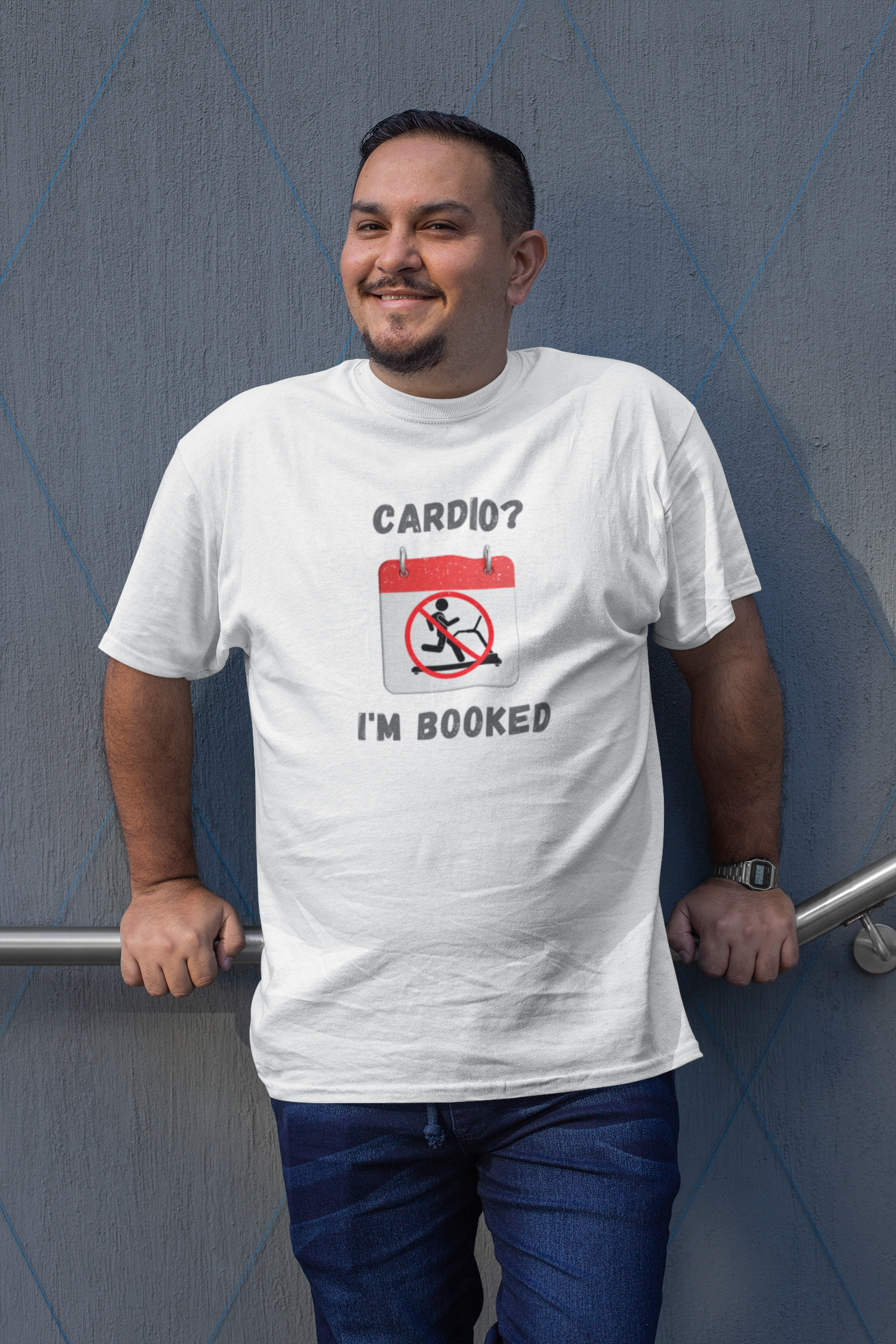 Funny Workout T-Shirt Cardio? I'm Booked Unisex Gym Humor Tee