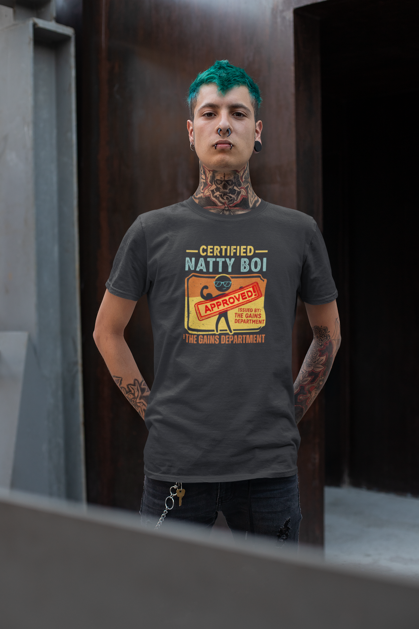 Certified Natty Boi Tee - Funny Fitness T-Shirt for Gym Lovers