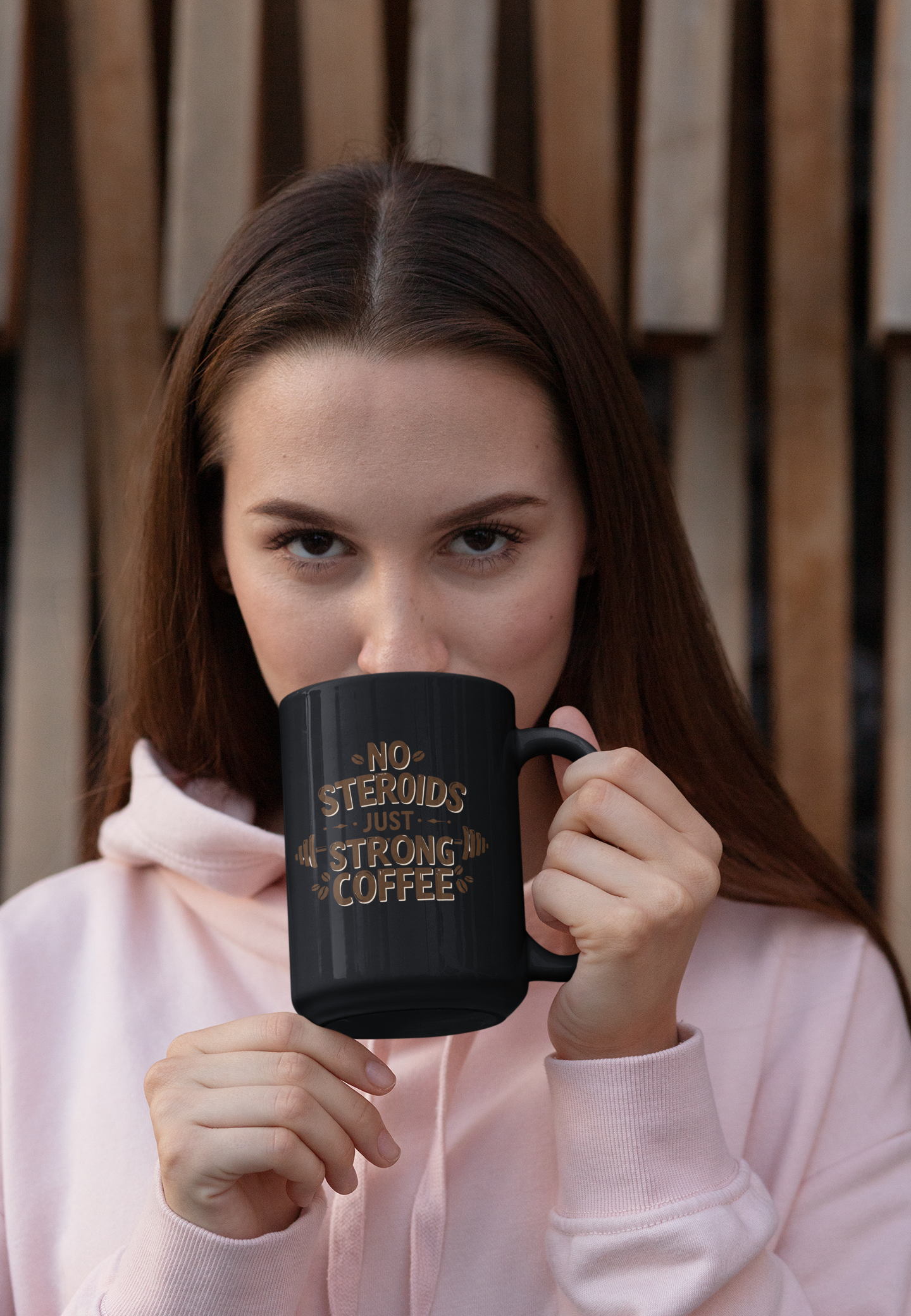 "No Steroids, Just Strong Coffee" Black Mug | Funny Gym Lover Gift, Motivational Bodybuilding Mug